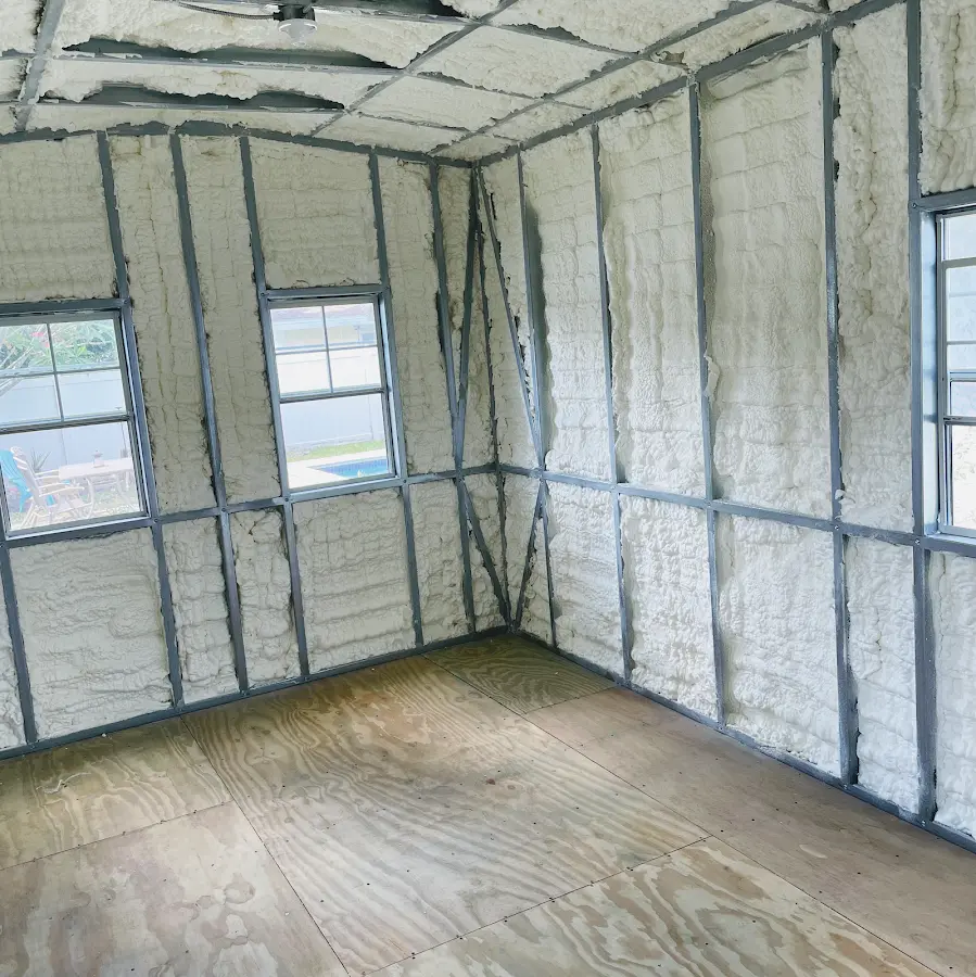 Closed-cell spray foam insulation applied to wall cavities in a residential project in East Foothills