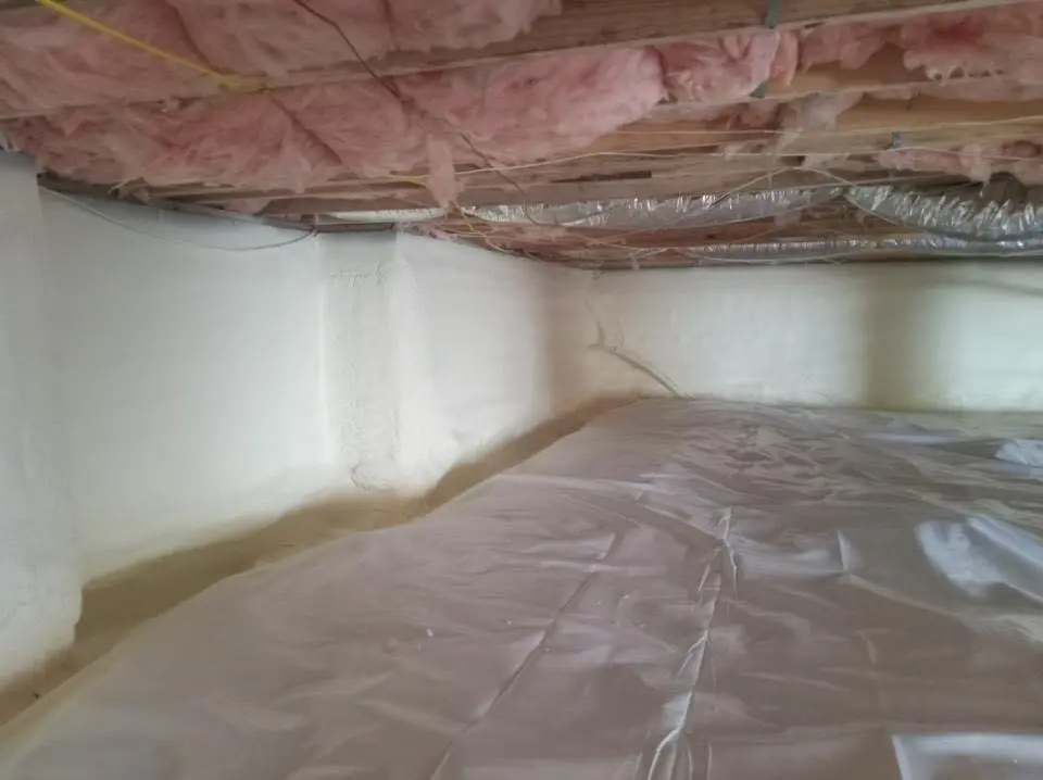 Crawl space encapsulation with closed-cell spray foam for Flat Roof Repair in East Foothills